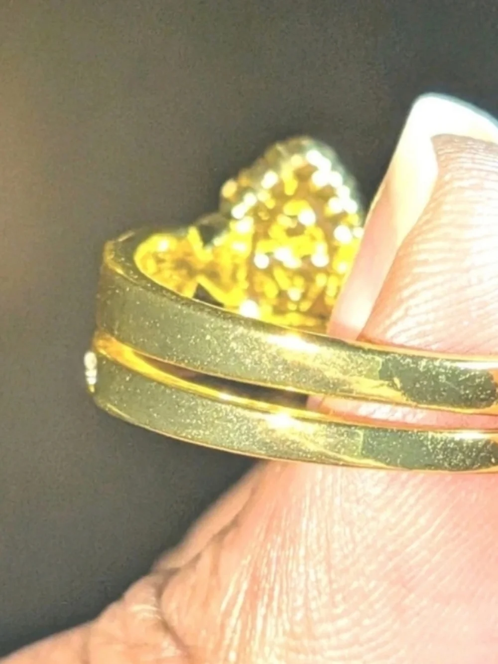 2ct Two Piece Lab Created Engagement Bridal Ring Set 14k Yellow Gold Plated Sz10